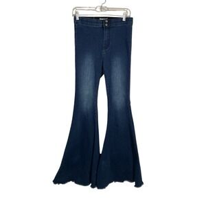 UMGEE High Waist‎ Flare Leg Jeans Bell Bottoms Denim Pants Dark Wash Size 6